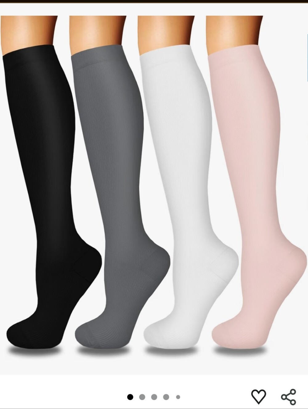 Compression socks - Black, White and Pink